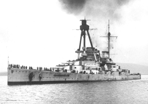 SMS Derfflinger vuonna 1919. Lähde on Wikipedia.