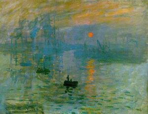 Impression: Sunrise - Claude Monet, 1872. Kuvan lähde on mashrabiyya.wordpress.com.