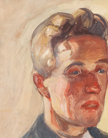 Pekka Halosen maalaus Juhani Siljosta 1916. Kuvan lähde on Wikipedia.