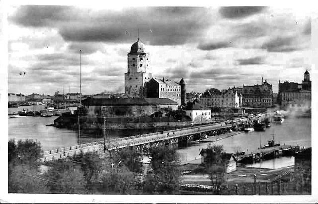 Viipuri vuonna 1938 vanhassa postikortissa. Kuvan lähde on jukkakousi.fi.