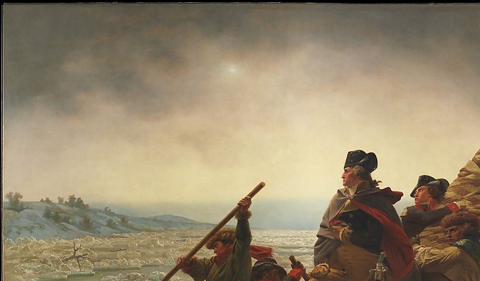 Kuva 3. Taulun nimi on ”Washington Crossing the Delaware”. Maalauksen on tehnyt Emanuel Gottilieb leitze. The Metropolitan Museum of Art. Kuvan lähde on metmuseum.org.