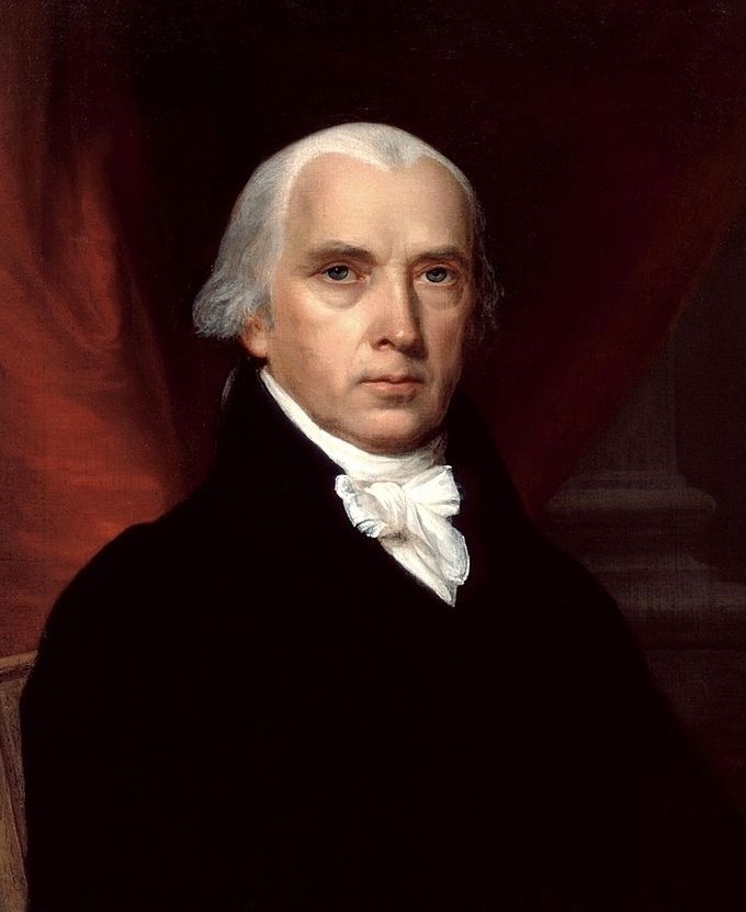 Kuva 4. Presidentti James Madisonin virallinen muotokuva. Kuvan lähde on simple.wikipedia.org.